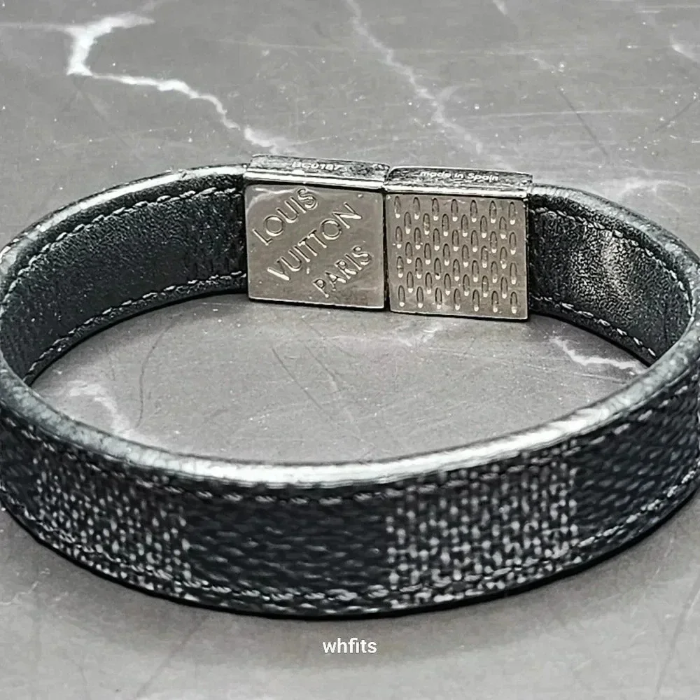 Louis Vuitton Damier Graphite Bracelet with dust bag